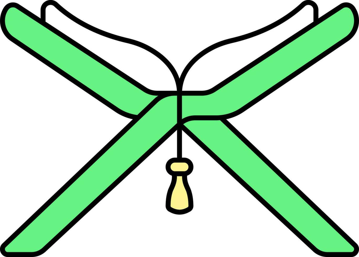 Open koran boek houder groen icoon in vlak stijl. vector
