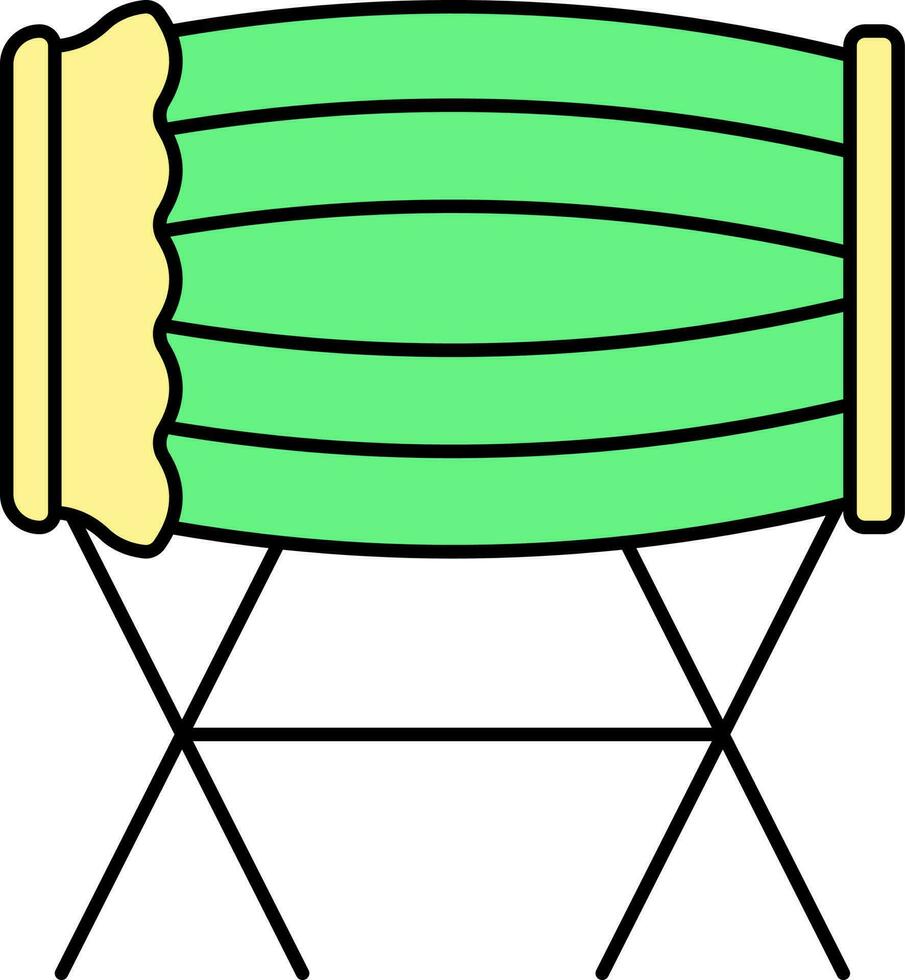 groen en geel illustratie van bedug trommel staan vlak icoon. vector