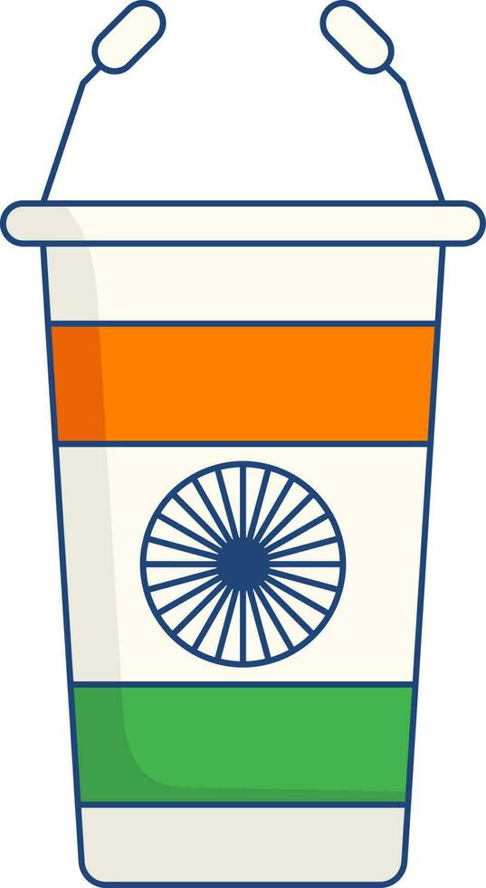podium toespraak met Indisch vlag kleur icoon in vlak stijl. vector