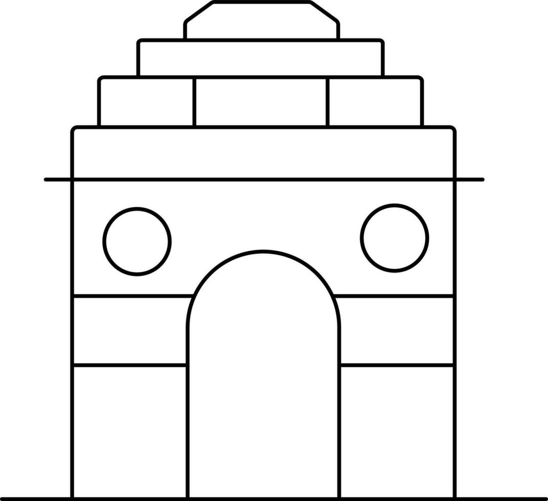 zwart beroerte Indië poort icoon of symbool. vector