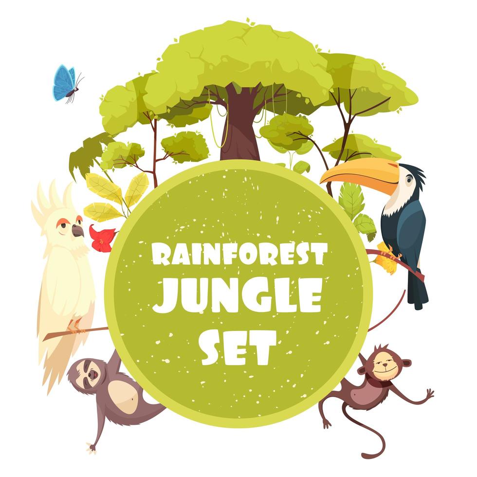 jungle decoratief frame vector