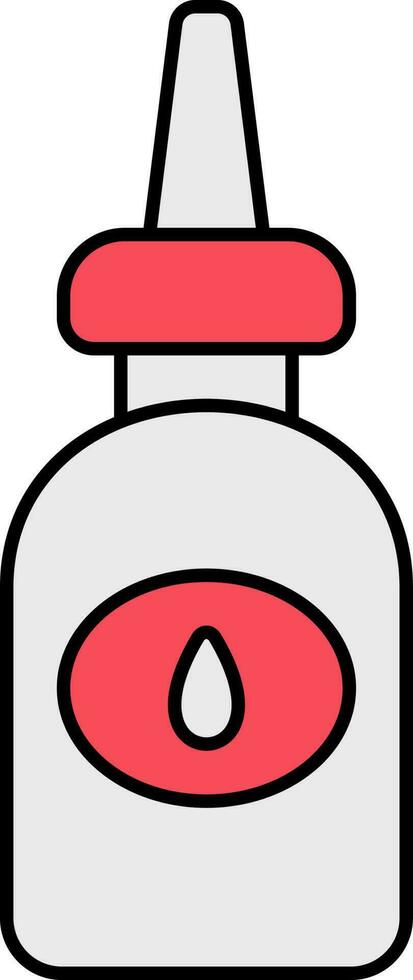 geïsoleerd lijm fles icoon in rood en grijs kleur. vector