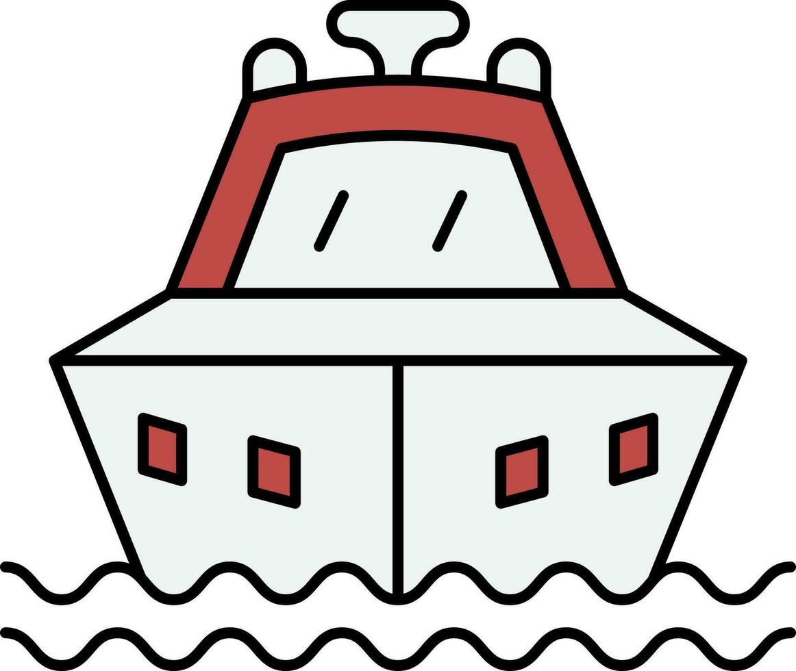 schip in water Golf bruin en wit icoon. vector