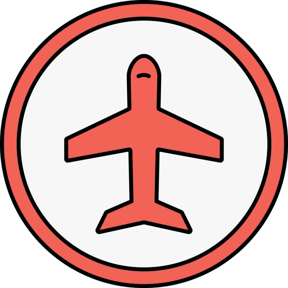 rood vliegtuig ronde icoon of symbool. vector