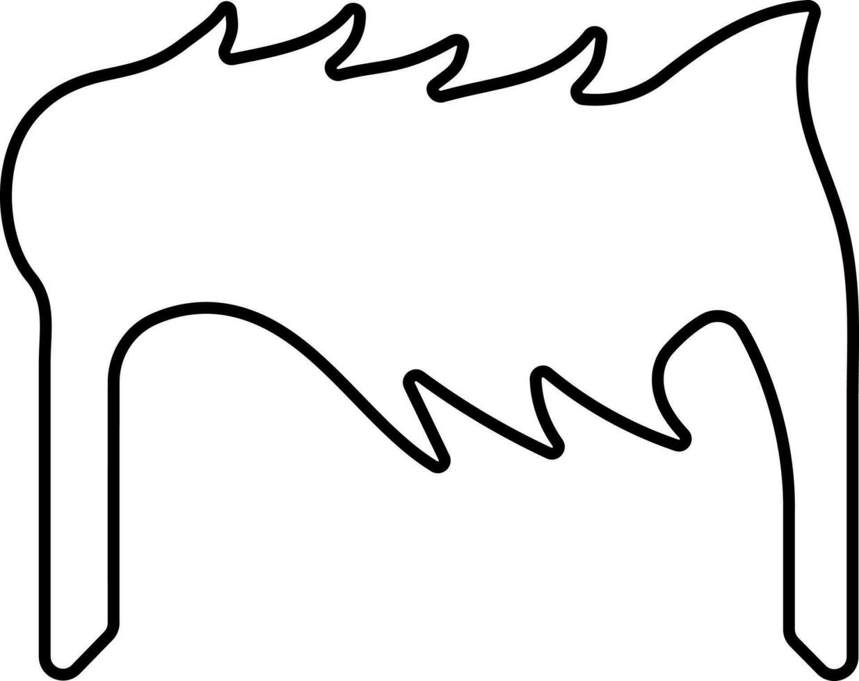 mannetje haar- pruik icoon in zwart dun lijn kunst. vector