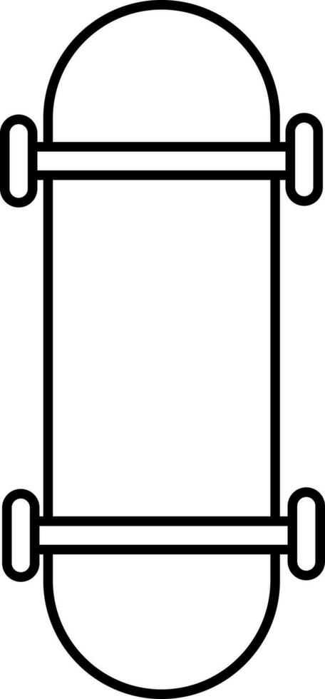 zwart dun lijn kunst van het schaatsen bord icoon. vector