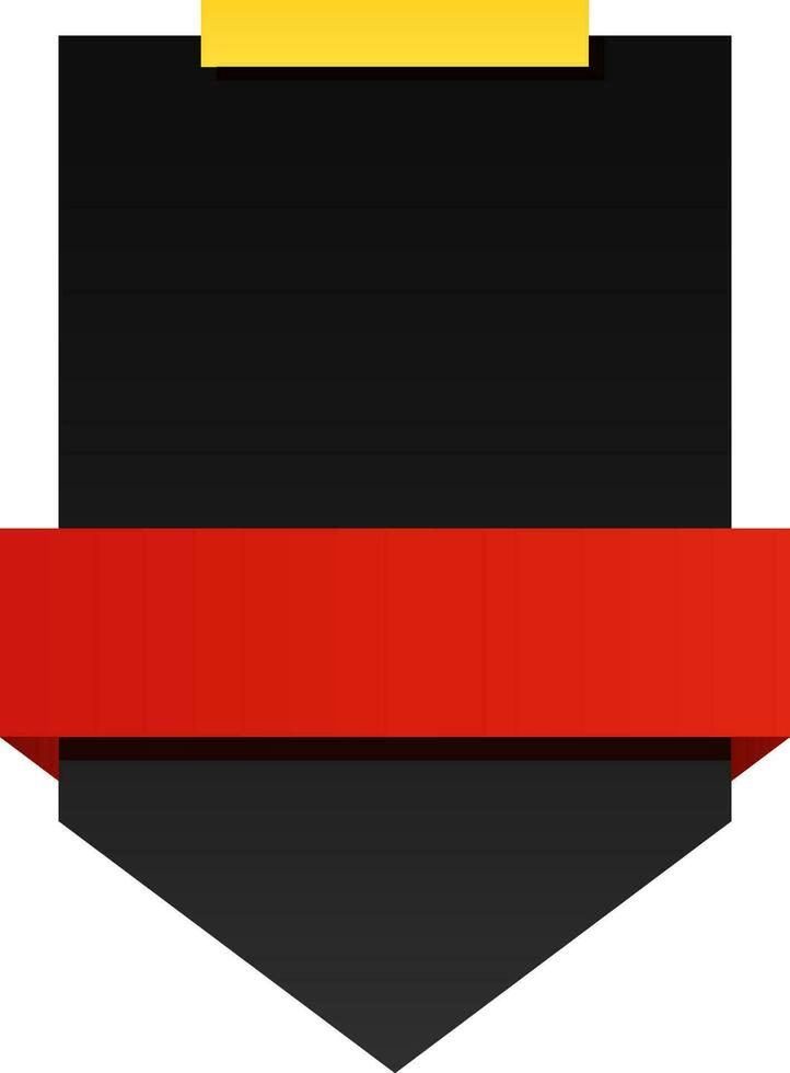 blanco lint met label of driehoek vorm in zwart en rood kleur. vector