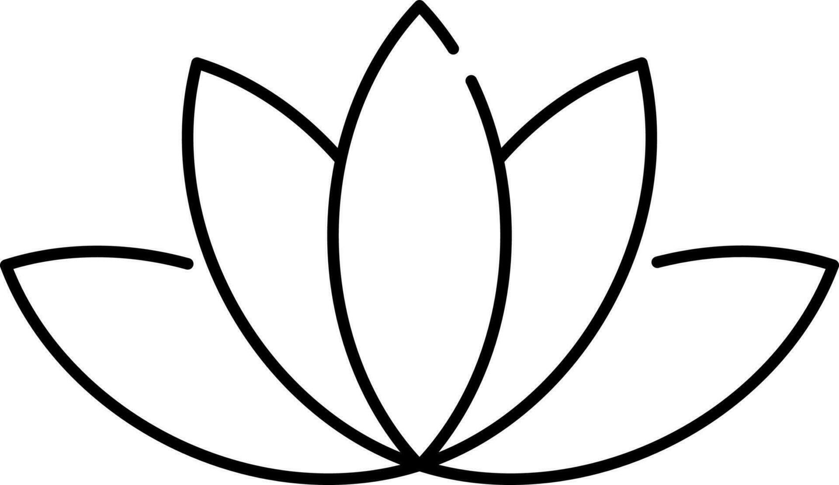 geïsoleerd lotus bloem icoon in zwart dun lijn kunst. vector