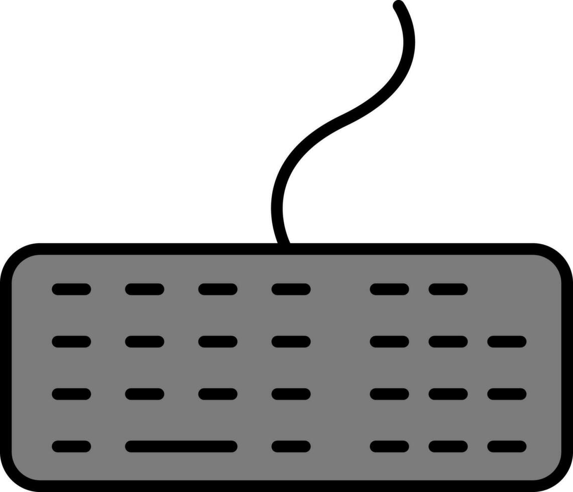 vector illustratie van grijs toetsenbord met draad.