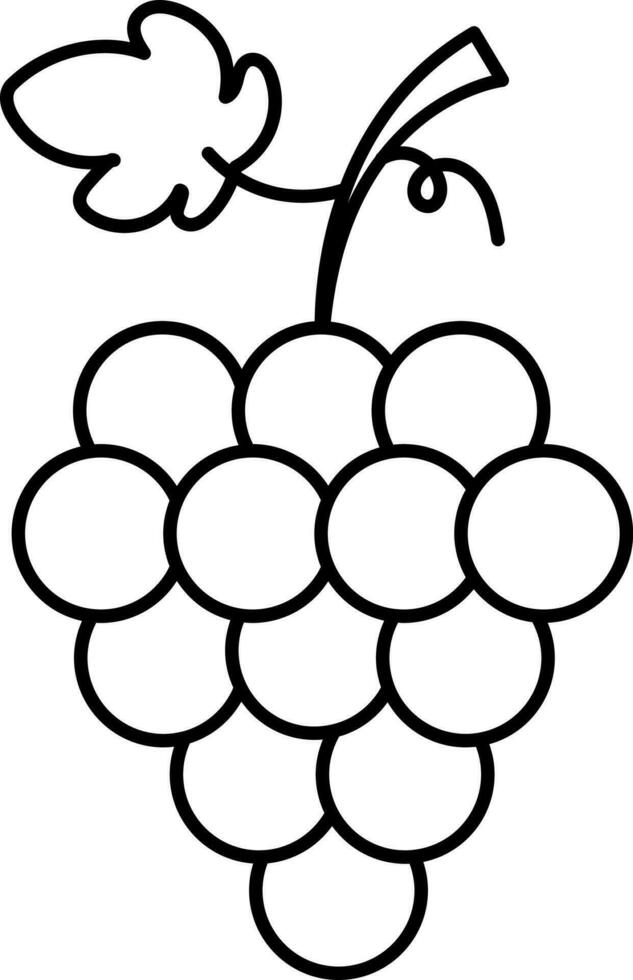 geïsoleerd druif fruit icoon in lijn kunst. vector