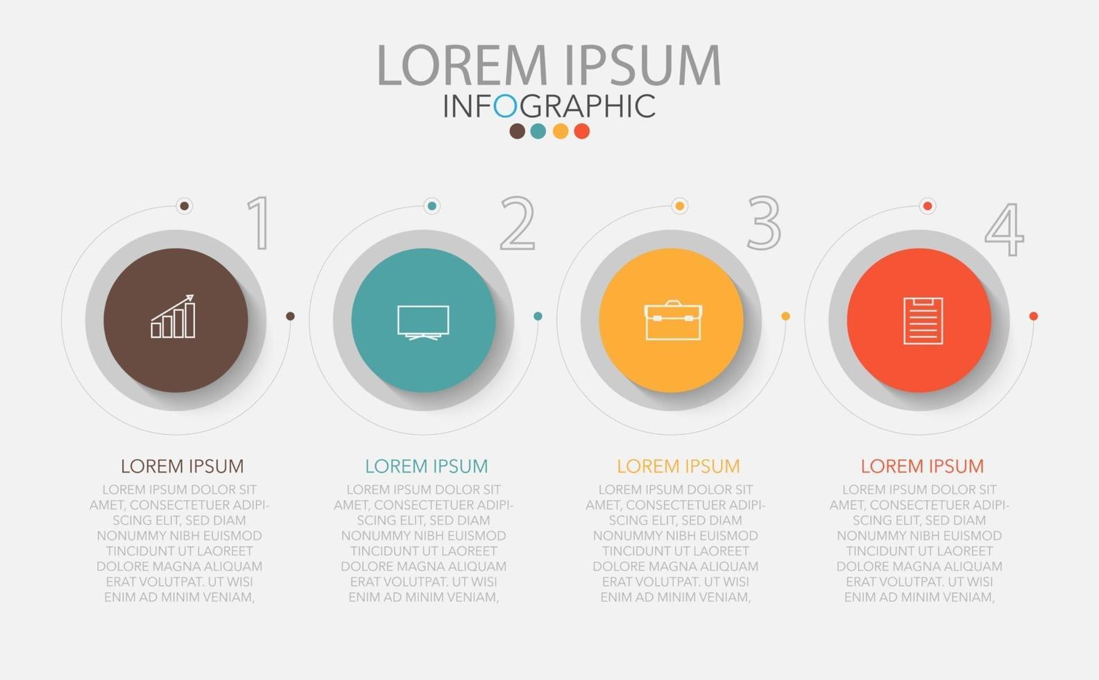 infographic sjabloon in 4 stappen sjabloon voor diagram grafiek presentatie en grafiek vector