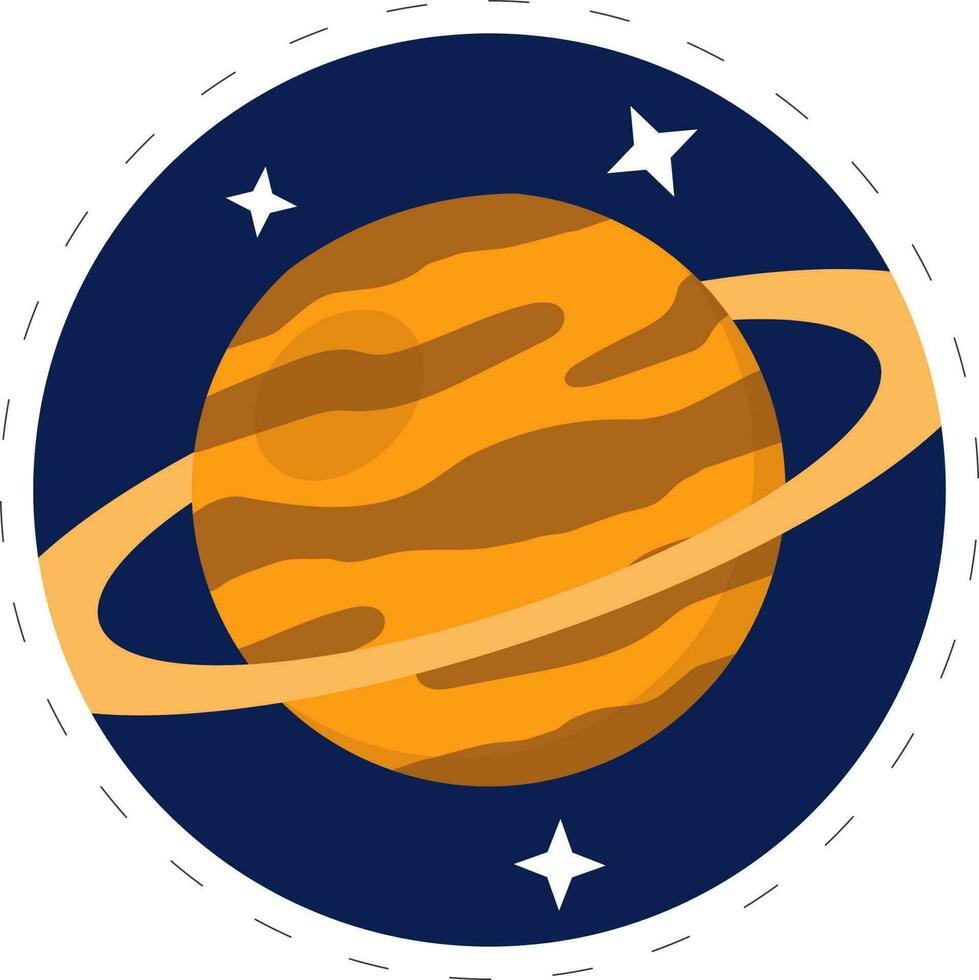 sticker stijl Venus planeet met sterren blauw cirkel achtergrond. vector