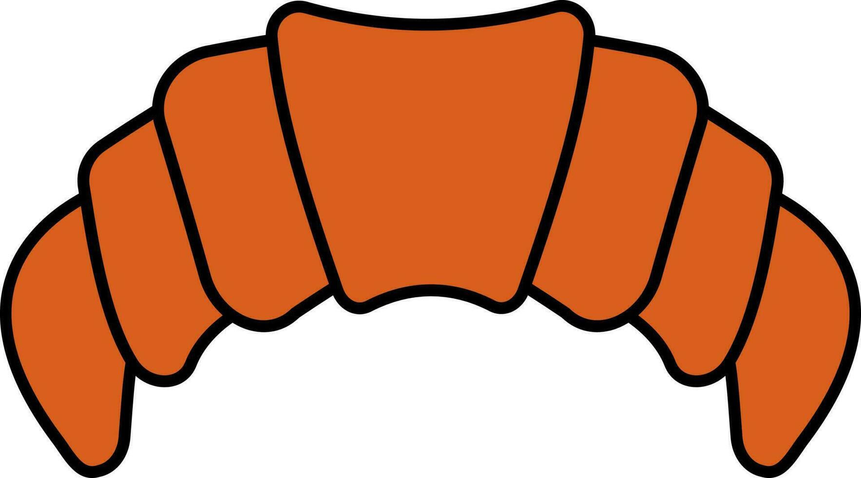 geïsoleerd croissant icoon in oranje kleur. vector