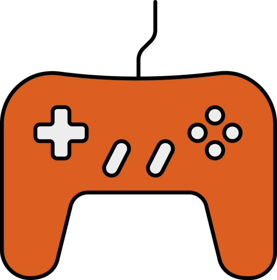 draadloze gamepad icoon in oranje kleur. vector