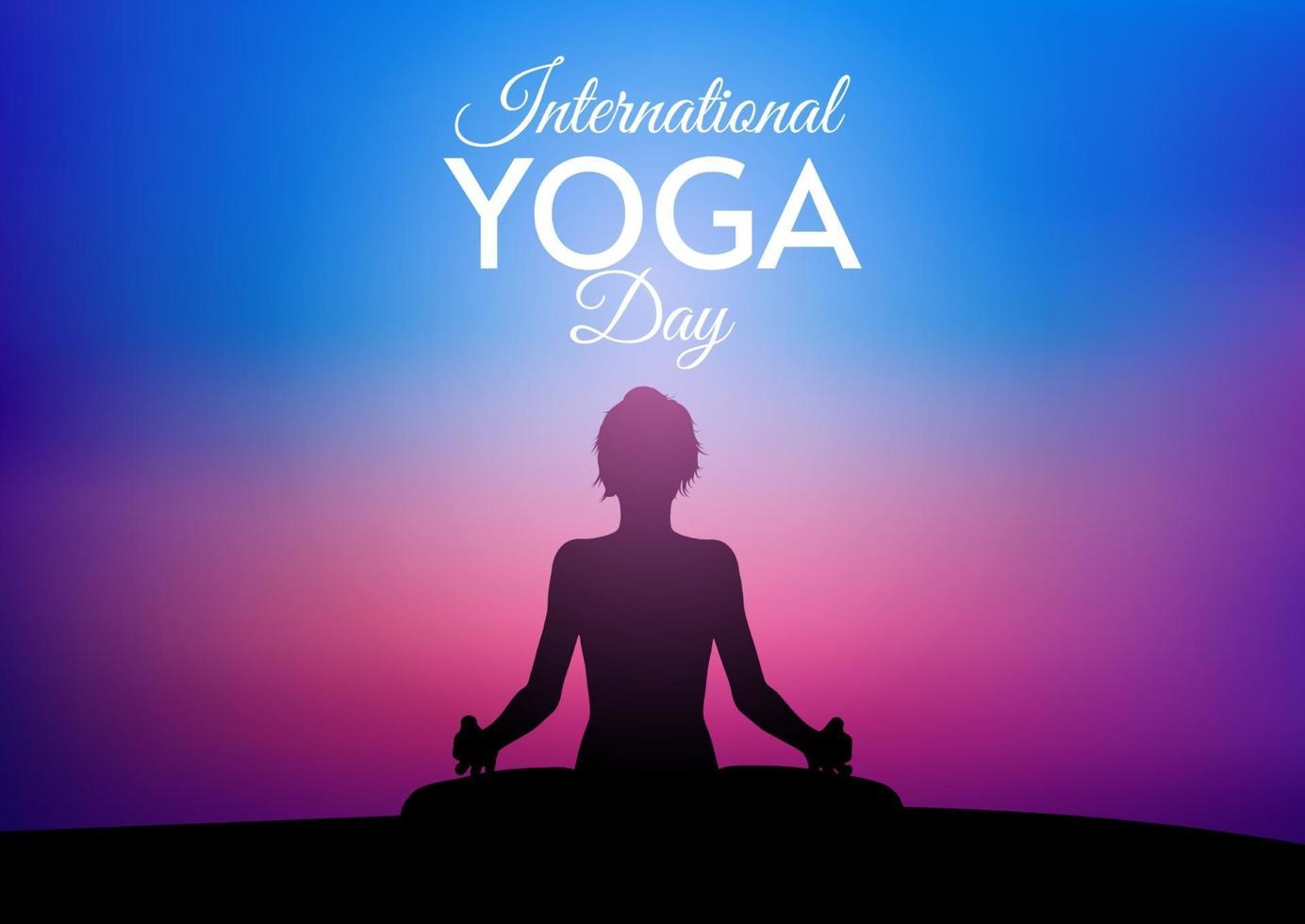 internationale dag van yoga achtergrond vector