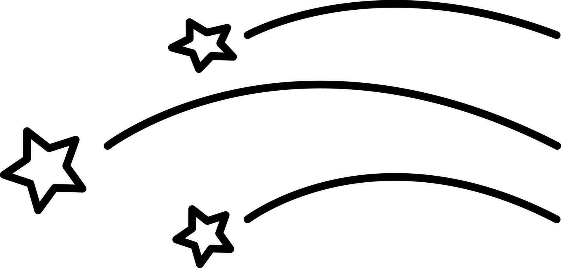 zwart lijn kunst illustratie van het schieten ster icoon. vector