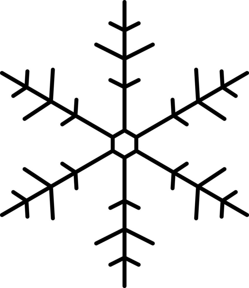 zwart lijn kunst illustratie van sneeuwvlok icoon. vector