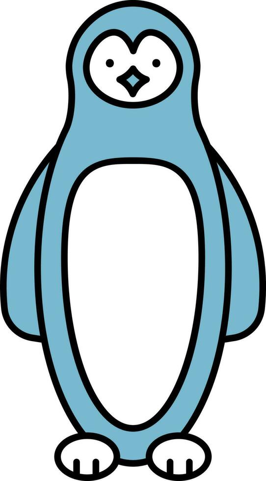 blauw en wit pinguïn tekenfilm karakter icoon. vector