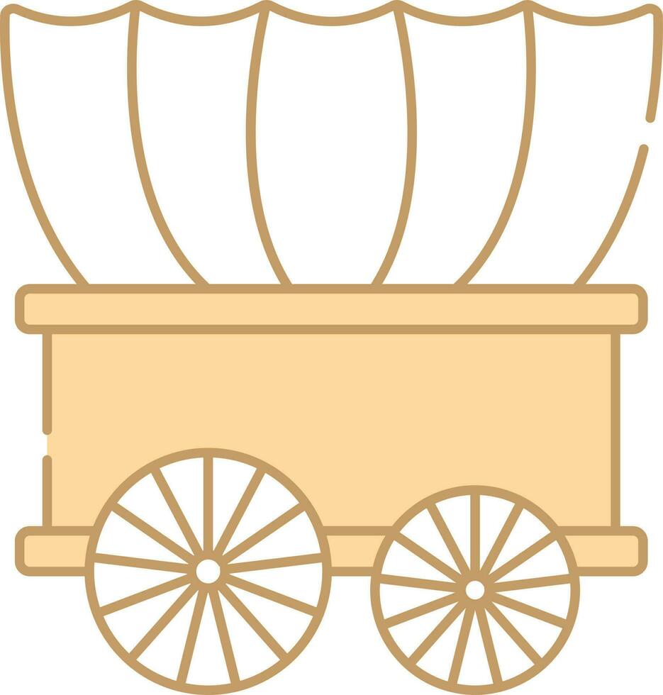 perzik en wit conestoga wagon vlak icoon. vector