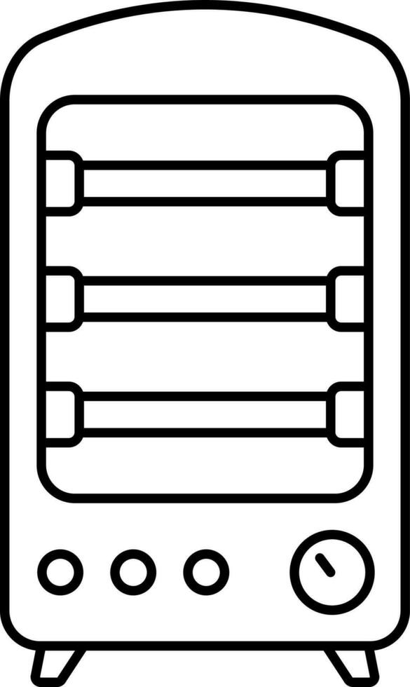 lineair stijl kachel icoon of symbool. vector