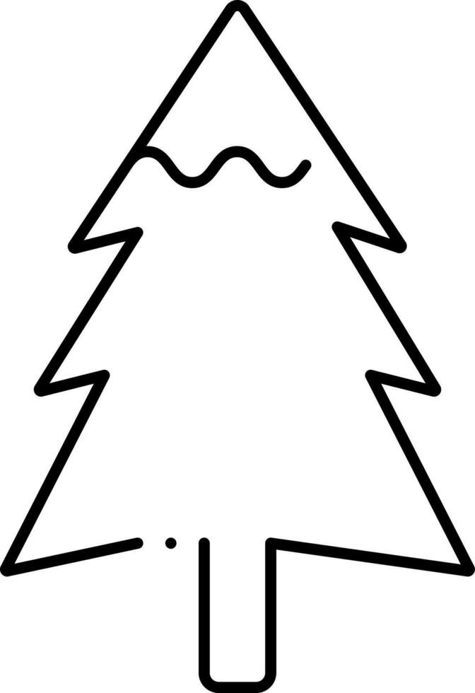 zwart lijn kunst van Kerstmis boom icoon. vector