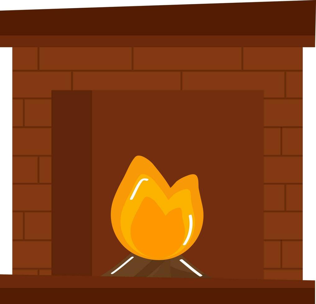 geïsoleerd bruin brand plaats element in vlak stijl. vector