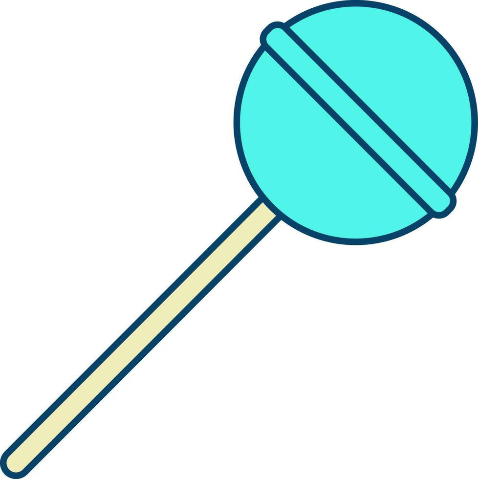 turkoois lolly icoon in vlak stijl. vector