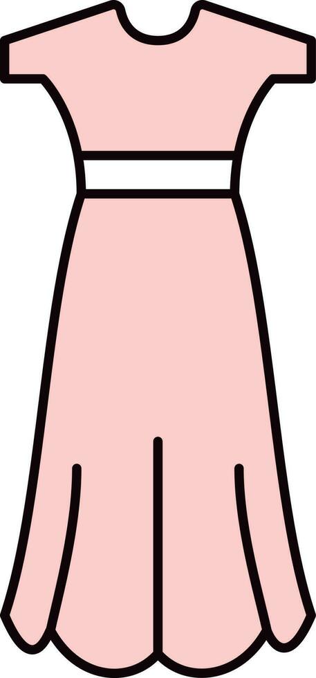 geïsoleerd vrouw jurk icoon in roze kleur vlak stijl. vector
