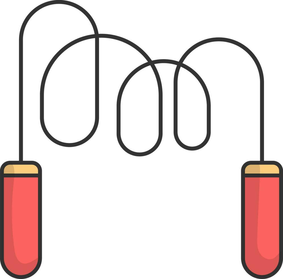 jumping of overslaan touw icoon in rood kleur. vector