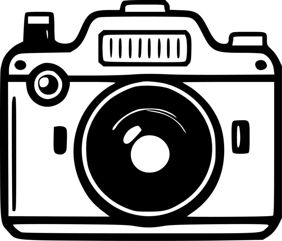 camera, zwart en wit vector illustratie