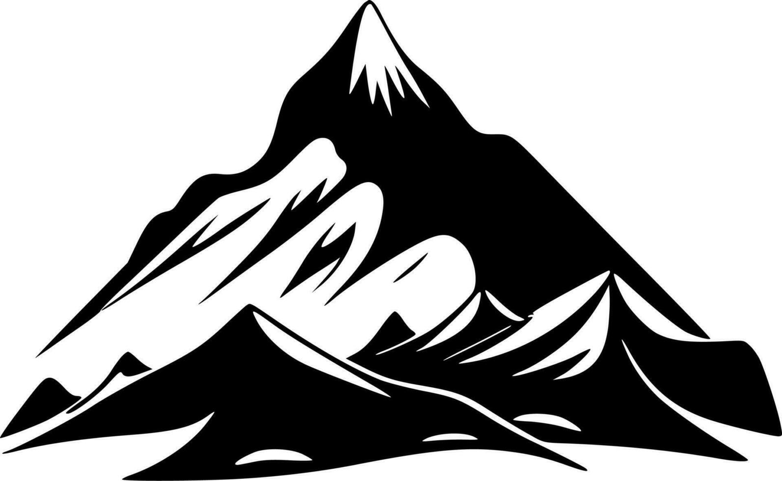 berg, zwart en wit vector illustratie