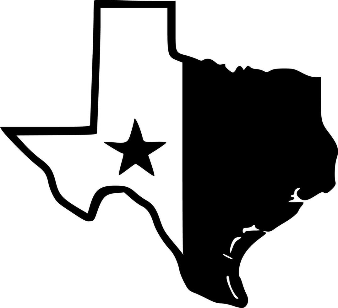 Texas - zwart en wit geïsoleerd icoon - vector illustratie