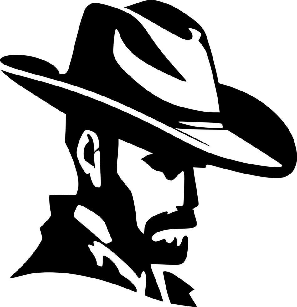 cowboy - minimalistische en vlak logo - vector illustratie