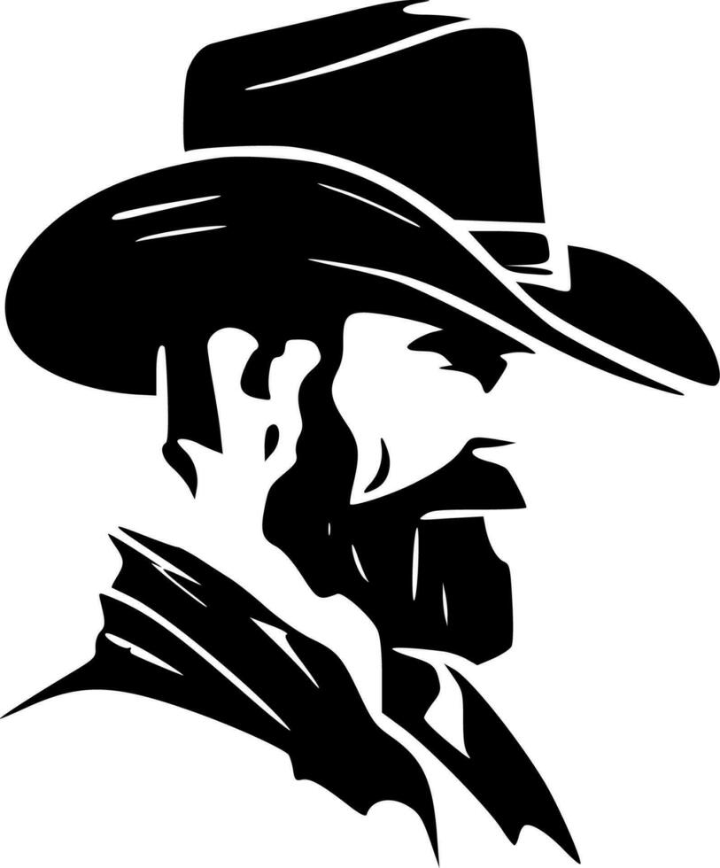 cowboy, minimalistische en gemakkelijk silhouet - vector illustratie