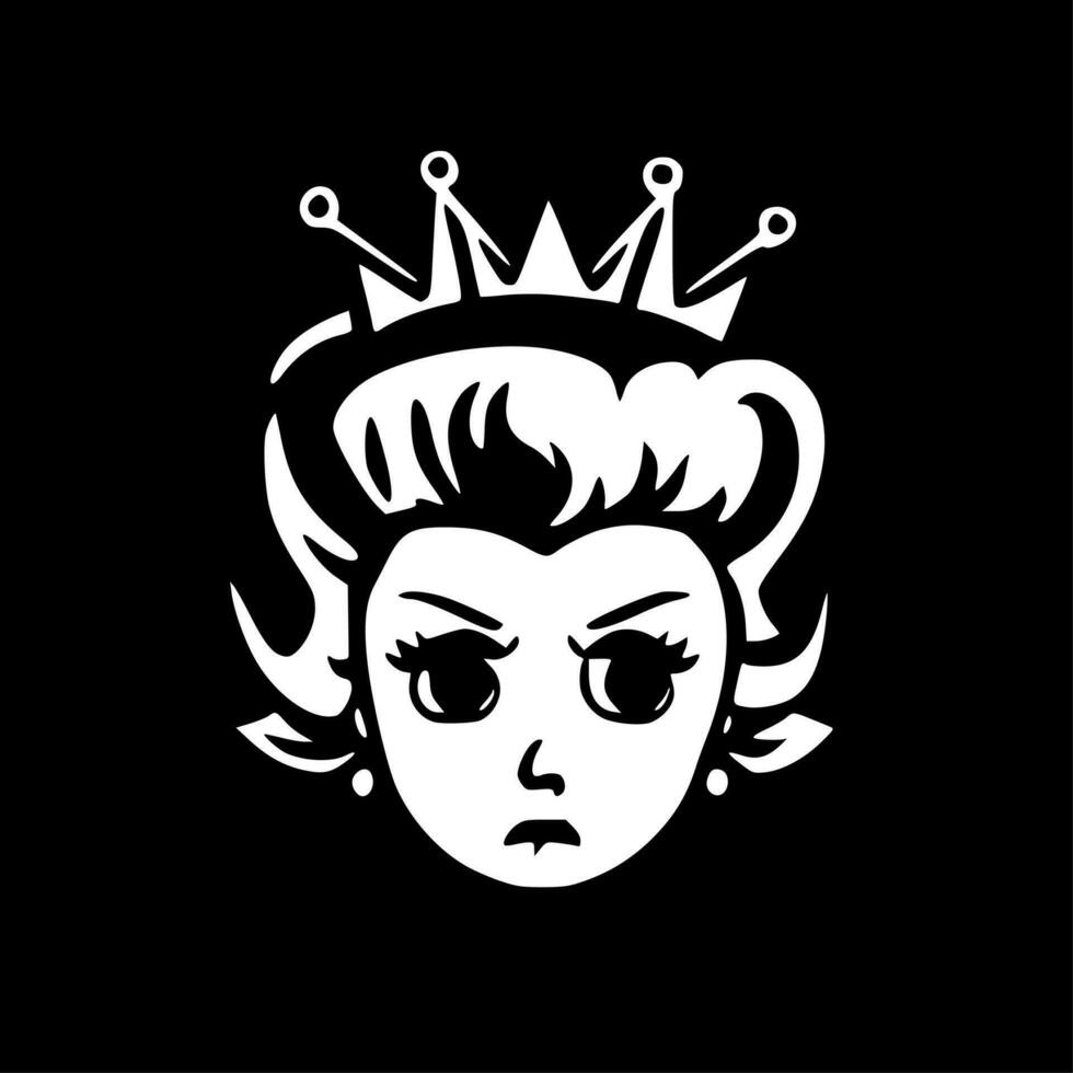 koningin - minimalistische en vlak logo - vector illustratie