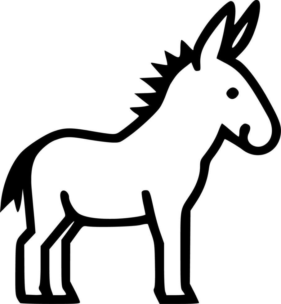 ezel, zwart en wit vector illustratie