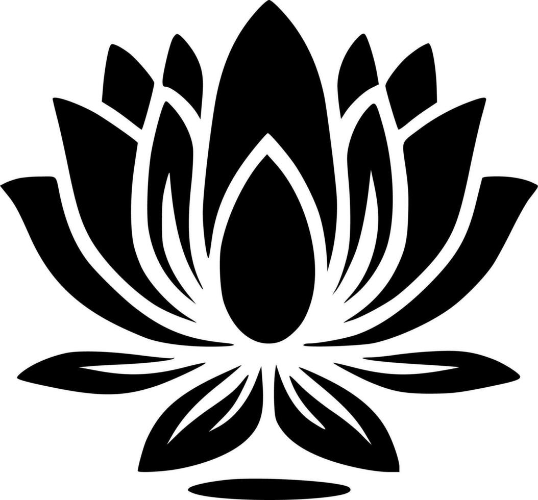 lotus bloem, minimalistische en gemakkelijk silhouet - vector illustratie