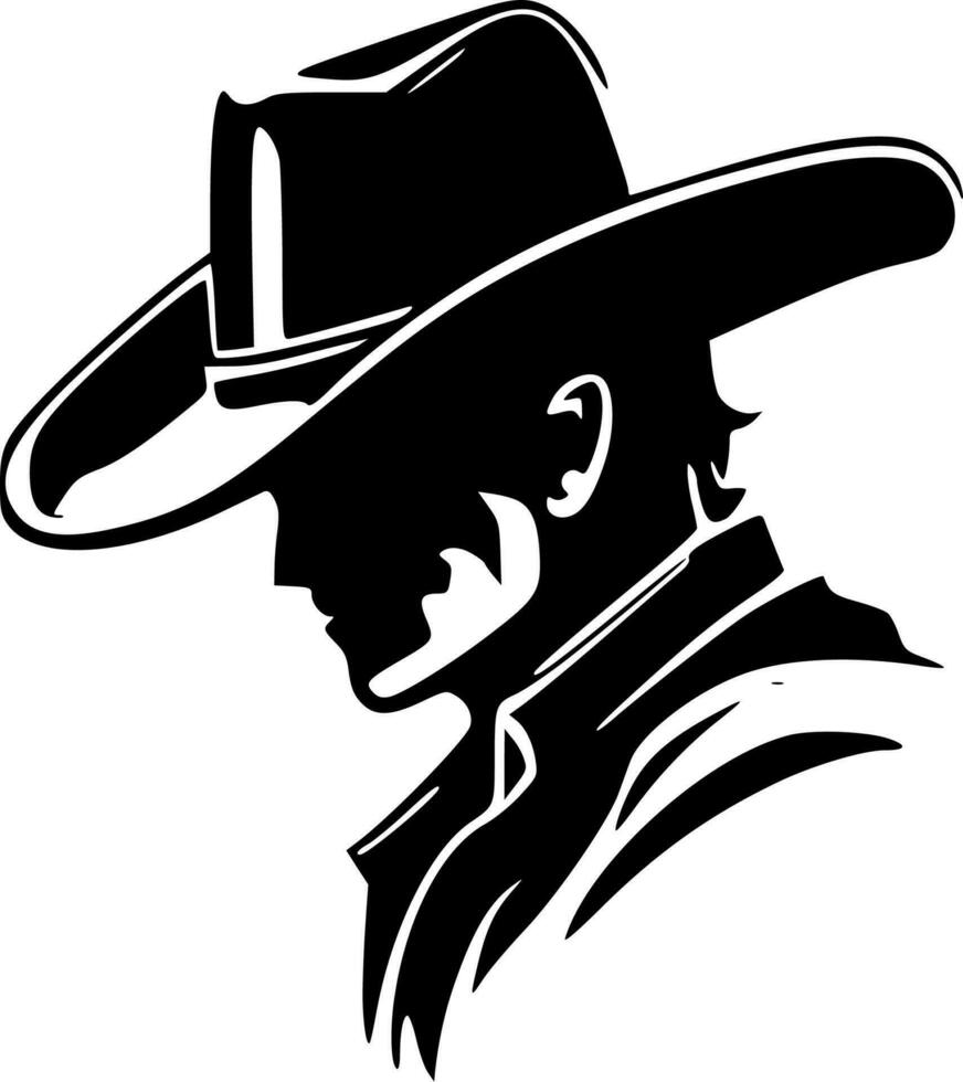 cowboy, minimalistische en gemakkelijk silhouet - vector illustratie