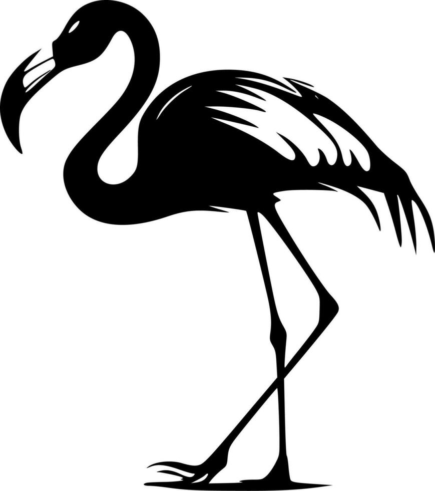 flamingo, minimalistische en gemakkelijk silhouet - vector illustratie