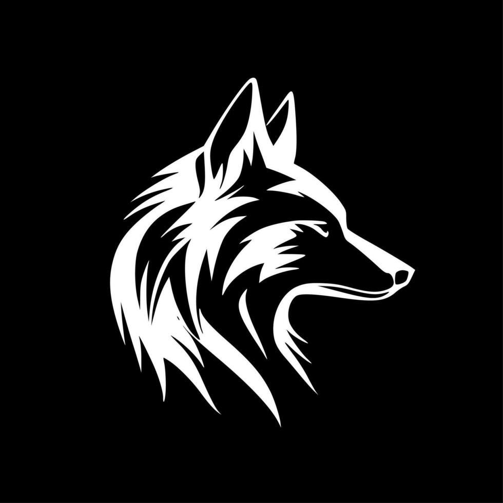 wolf - minimalistische en vlak logo - vector illustratie