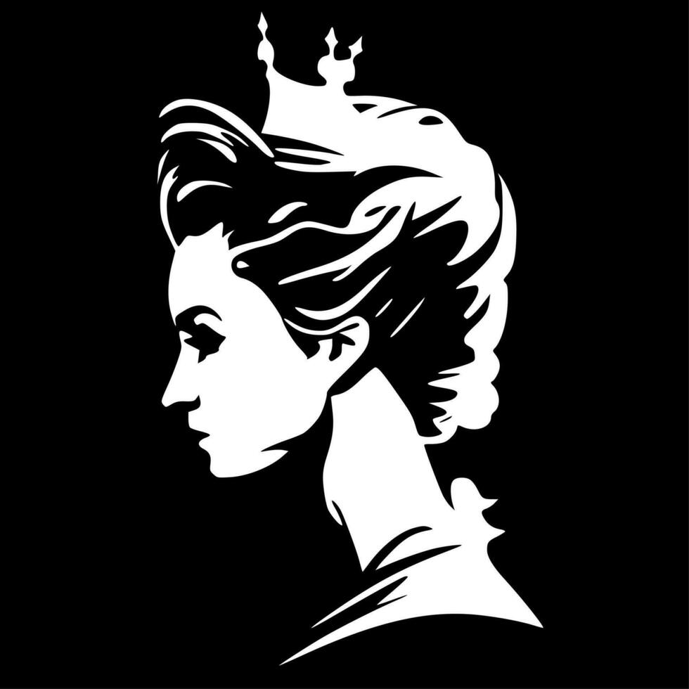 koningin, minimalistische en gemakkelijk silhouet - vector illustratie