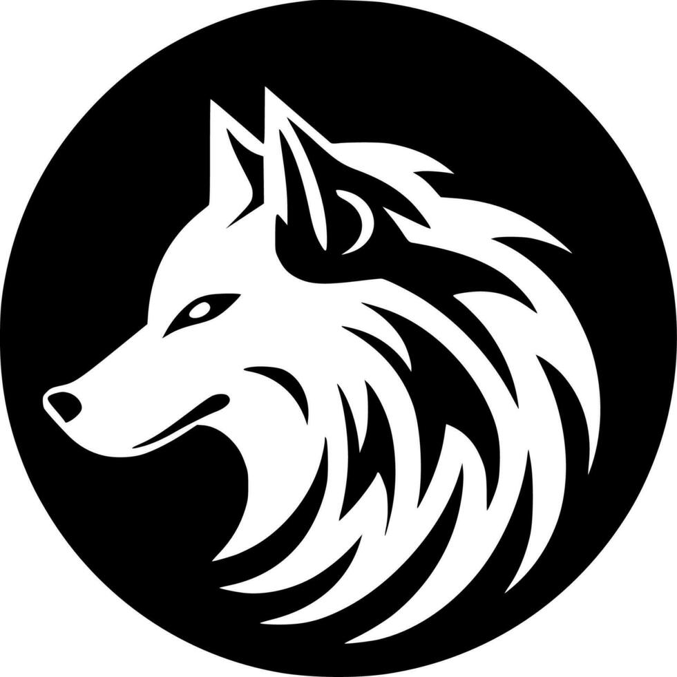 wolf, minimalistische en gemakkelijk silhouet - vector illustratie