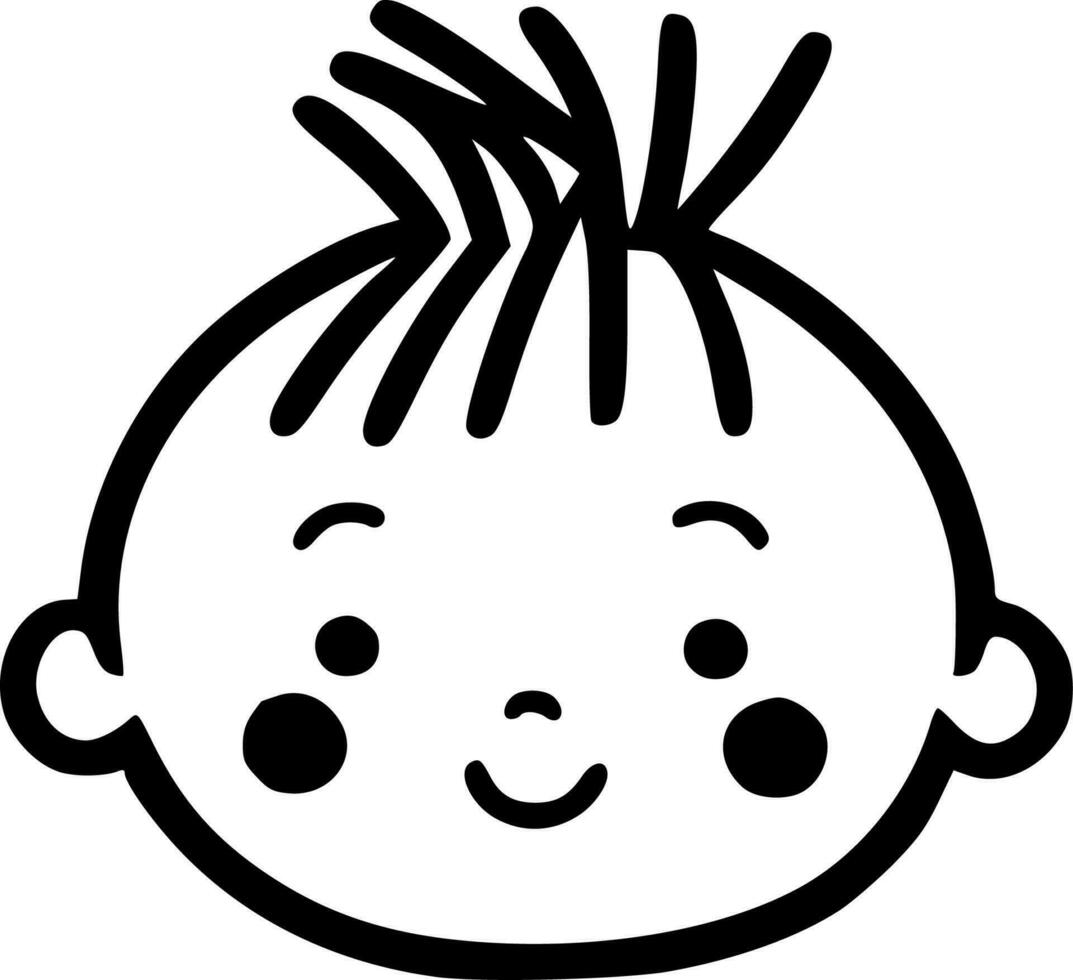 baby - zwart en wit geïsoleerd icoon - vector illustratie