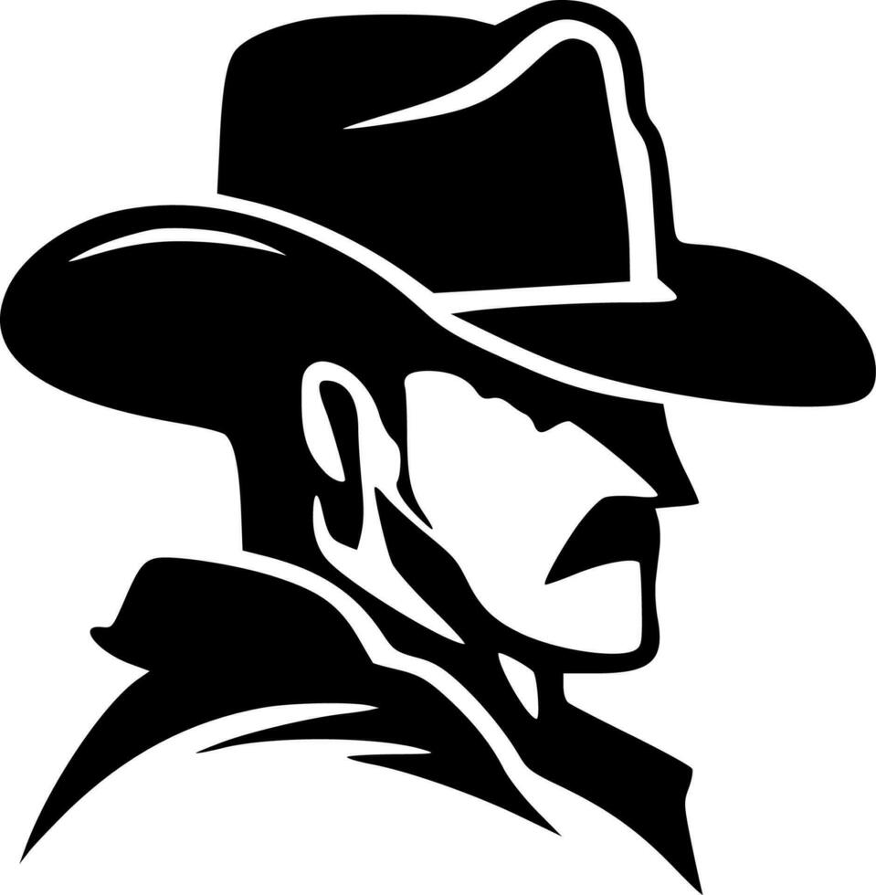 cowboy - minimalistische en vlak logo - vector illustratie