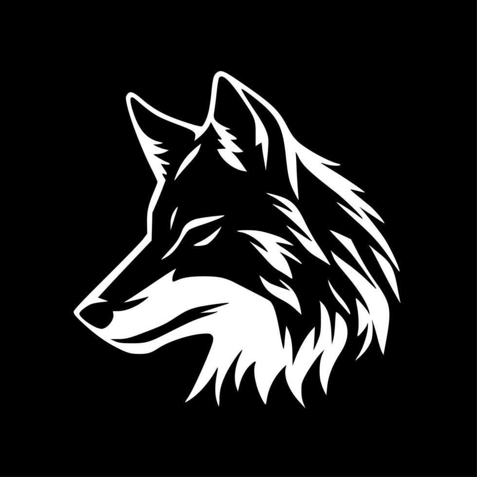 wolf - minimalistische en vlak logo - vector illustratie