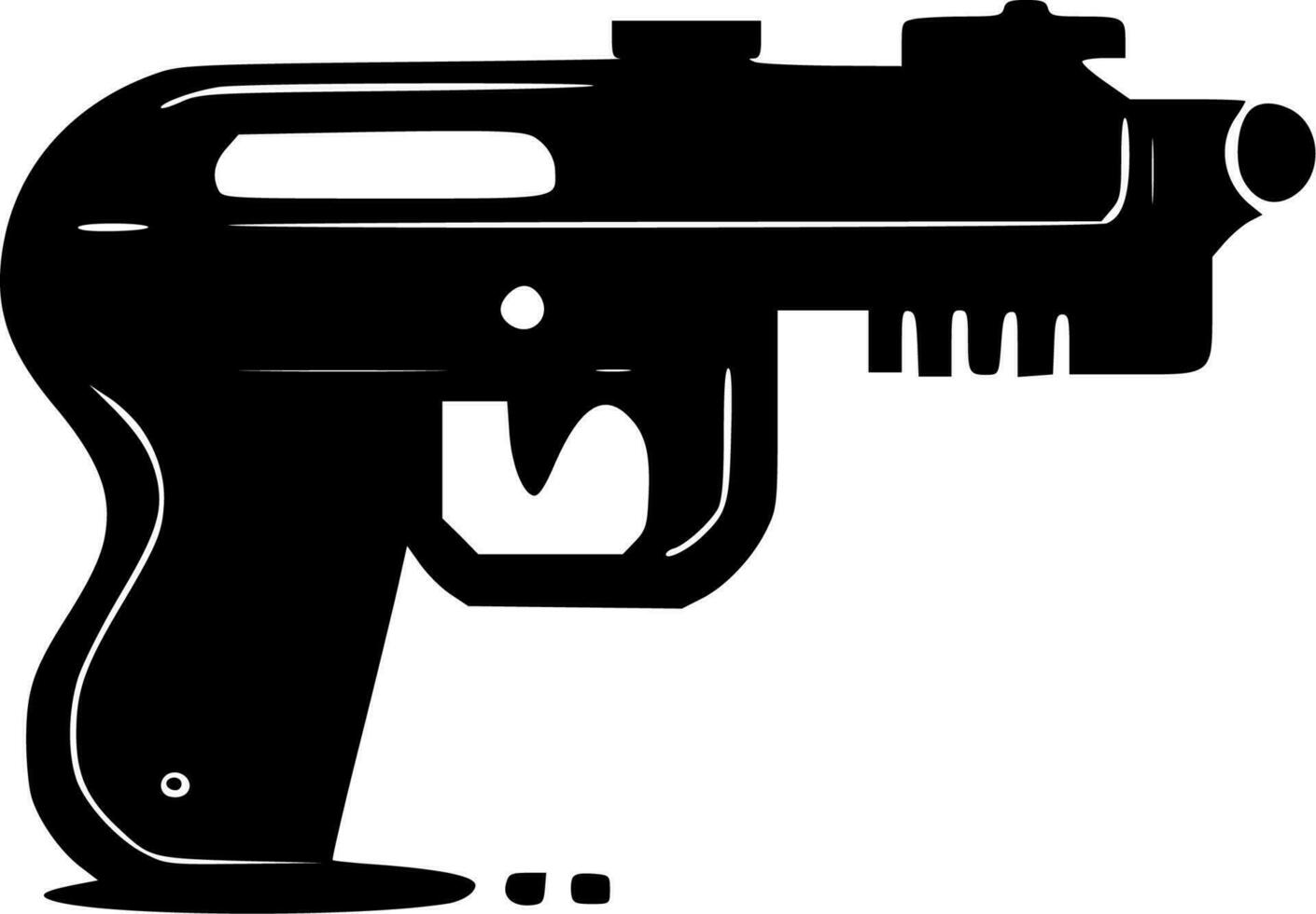 geweer - zwart en wit geïsoleerd icoon - vector illustratie