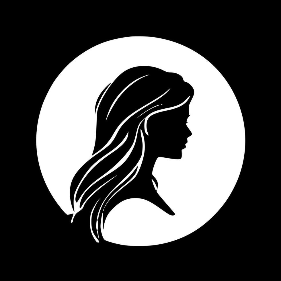 vrouw - minimalistische en vlak logo - vector illustratie