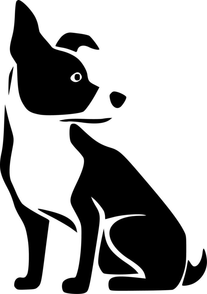 hond, minimalistische en gemakkelijk silhouet - vector illustratie