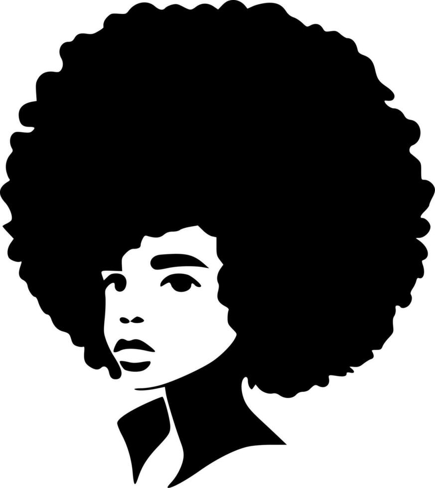 afro - minimalistische en vlak logo - vector illustratie