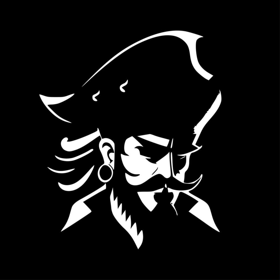 piraat, minimalistische en gemakkelijk silhouet - vector illustratie
